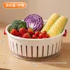 Bandeja lavabolsas de doble capa con colador, diseño nuevo para uso doméstico, adecuada para mesas de centro de sala, platos de frutas y uso en la cocina, con un filtro engrosado para un drenaje de agua eficiente