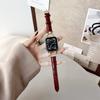 Para Apple Watch Gen 678910 Correa de Cuero de Cocodrilo Brillante con Hebilla D S10 Pulsera 14mm