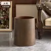 Cesta de Papel de Venta Directa con Doble Juego de Cubos de Basura Domésticos de Gran Capacidad, Nuevo Estilo Diseño Retro Madera para Cocina y Sala de Estar