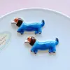 Accesorios de Perro Salchicha de Dibujos Animados, Charms para Zapatos DIY, Pinzas para el Cabello, Adornos para el Cabello, Pegatinas para Funda de Teléfono, Colgantes para Llavero