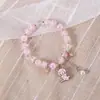 Novo temperamento artístico namorada pipoca pulseira de cristal mulheres atacado nicho japonês e coreano gatinho pulseira cross-border joias