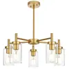 Lámpara de araña multicabezal de cristal americano transfronterizo de Amazon, creativa, para sala de estar, dormitorio, comedor, cocina, isla, lámpara de araña giratoria para escalera.