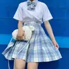Venta al por mayor de fábrica Uniforme JK Conjunto completo Falda plisada Estilo japonés Falda de cuadros Línea A Traje original auténtico Falda estilo preppy