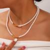 Collar de cuentas de lujo, sencillo y moderno, estilo Hepburn, con costuras francesas, geométrico, de acero y titanio, accesorios de azúcar, cadena para mujer.
