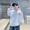 Moletom com Capuz Estampado de Manga Longa e Gola Redonda, Novo Tendência Cool para Meninos 2026, Moda Casual Elegante de Outono