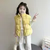 Colete Matelassê Infantil Outono e Inverno 2026 Novo Estilo Colete de Algodão com Penas Infantil Peça Externa Doce Bebê Top Quente