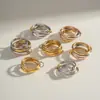 Europa y Estados Unidos anillo apilable de moda anillo anillo anillo entrelazado diseño personalizado anillo de temperamento no se decolora joyería de acero inoxidable