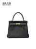 2026 Nuevo Modelo Kl25 Costura Interna Cocodrilo Siamés Piel Mate con Gamuza de Piel de Vaca Bolso de Mano para Mujer Bolso Kelly de Piel Genuina