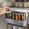 Botella de Condimentos para Cocina Caja de Condimentos Frasco de Condimentos para Colgar Estante de Almacenamiento Estante de Almacenamiento de Botellas de Condimentos para el Hogar sin Taladro