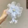 Atmósfera Super de Hada, Pasador de Flor Rosa Puro y Deseable, Accesorio para el Cabello con Borla de Flor Fresca para Permanente, Nuevo Adorno para el Cabello Elegante Estilo Chino Hanfu