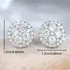 Pendientes de botón redondos simples con diamantes completos, Pendientes redondos pequeños de lujo ligero versátiles con microincrustaciones de diamantes, Pendientes elegantes para el día a día y para ir al trabajo