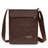 Bolso de Hombro Cruzado de Cuero para Hombre para Viajes de Negocios Casual Versátil Trabajo Bolso de Negocios para Hombres Bolso con Cremallera Multicapa Bolso de Celebridad de Internet Hombres