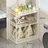 Estante de Almacenamiento para Baño, Estante de Almacenamiento de Huecos de Múltiples Niveles, Carrito de Piso para Detergente de Lavandería junto a la Lavadora en el Inodoro