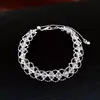 Pulseira Redonda de Malha com Contas e Fecho de Cordão para Mulheres Levemente Luxuosa de Alta Qualidade na Moda Anel de Mão Design de Nicho Joia de Mão