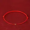 Tobillera de oro puro 999 con hebilla de paz para mujer, pulsera delgada tejida con cuentas de la fortuna, regalo del Día de San Valentín para la industria de la belleza y la belleza
