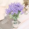 Ramo de lavanda de planta verde de simulación de flores falsas al por mayor, decoración de boda interior europea, 10 cabezas de flores de simulación de lavanda