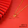 Collar de Oro Arena Vietnamita para Mujer, Duradero, Joyería Retro de Imitación de Oro con Forma de Corazón, Accesorios de Aleación de Cobre, Nueva Cadena para Clavícula