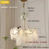 Luminárias de sala de jantar e quarto de vidro perolado retrô deslumbrantes francesas estilo creme luxo leve cristal lustre de sala de estar