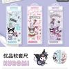 Régua Pet Fofa Conjunto de Quatro Peças Kuromi Conjunto de Réguas Transparentes Papelaria para Estudantes Régua de Desenho Régua Reta Triângulo