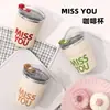Taza de café de acero inoxidable 304 transfronteriza con tapa, taza para bebidas frías, taza portátil práctica, termo para oficina y estudiantes