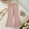 Pantalones Acampanados para Niñas, Pantalones de Yoga de Cintura Alta con Protección Solar para Verano, Pantalones Deportivos Casuales para Bebés Niñas