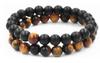 Explosões Amazon transfronteiriças pulseira masculina de obsidiana sintética pulseira de ágata preta sintética pulseira de contas atacado