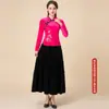 Ropa para Danza Cuadrada Nuevo Conjunto Otoño e Invierno 2024 Ropa Dorada de Terciopelo para Actuación de Danza Ropa para Danza del Abanico Femenina
