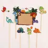 Decoración de bandera cerdito pastel escena de horneado enchufe conjunto de tarjetas fondo marino
