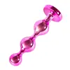 Novo Plug Anal de Metal Rosa com Três Bolas para Adultos Homens e Mulheres Produtos Eróticos SM Brinquedo de Masturbação Sedução Plug Anal