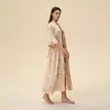 Pijamas de Comercio Exterior para Mujer Verano Estilo Europeo Americano Yaoting Delgado Satín Talla Grande Bata Larga de Manga Larga de Alta Calidad Ropa de Casa para Mujer