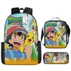 Mochila de desenho animado transfronteiriça bolso monstro do tesouro elfo do sonho bebê mochila conjunto de três peças para alunos do ensino fundamental e médio