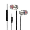 Auriculares con cable de anillo rojo y azul 3.5 mm subwoofer intrauditivos control por cable con micrófono auriculares para teléfono móvil comercio electrónico transfronterizo