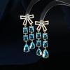 Pendientes de borla con lazo de circonita con microincrustaciones para mujer, moda de alta gama, pendientes largos exagerados, pendientes de temperamento para mujer, venta al por mayor