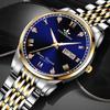 Relógio Feilang Relógio Masculino Não Mecânico Dourado Pulseira Fina de Aço À Prova d'Água Luminoso Relógio de Quartzo Masculino Leve Calendário