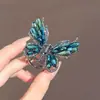 Brillante Pinza para el Cabello de Mariposa con Diamantes Flash Franceses para Mujer, Pinza de Peinado de Nuevo Estilo de Gama Alta en la Parte Posterior de la Cabeza, Pinza para Recogido Parcial