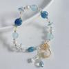 Lágrimas de Sirena ~ Pulsera de Cristal con Diseño Original para Mujer con Colgante de Cola de Pez de Perla Verde, Mausoleo del Este, Joyería
