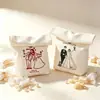 Nuevas bolsas de lona personalizadas para bodas, bolsas de algodón y lino para dulces de boda, bolsas de regalo festivas, bolsas de almacenamiento convenientes al por mayor