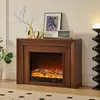 Chimenea Decorativa de Gabinete con Acabado Estilo Francés 1.2m Chimenea Eléctrica de Calefacción con Llama Simulada Retro Estilo Americano 1.5m Hecho a Medida