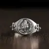 Marca de Moda Europea y Americana Anillo de Cruz Mano de Dios Creativo para Hombre Plata Tailandesa Vintage Moda Anillo Abierto Venta al por Mayor