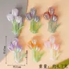 Luz de luciérnaga variable ramo de tulipanes resina rosa flor de cerezo noche accesorios diy gel de crema pinza para el pelo parche