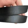 Cinturón bandolera para exteriores con correa de nailon engrosado de imitación, color negro, con dobladillo de 2,5 cm y 3,8 cm, tres agujeros.