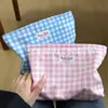 Bolsa de Maquillaje Minimalista y Sofisticada de Nicho con Bolsa Organizadora de Bloques de Color a Cuadros, Neceser, Bolso de Mano, Bolsa Interior