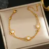 Pulseira Romana de Aço Titânio de Camada Dupla, Moda Popular Transfronteiriça Europeia e Americana, Luxo Leve, Acessórios Versáteis e Elegantes de Aço Inoxidável que Não Desbotam