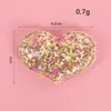 Fofo fresco desenho animado glitter estrela de cinco pontas coração adesivos de tecido acessórios presilha infantil corda de cabelo acessórios decorativos para roupas