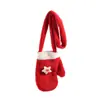 Bolsa de Mano de Felpa Roja Retro para Niños, Nueva de Invierno para Navidad y Año Nuevo, Bolso Cruzado Mini Elegante para Hombro para Mujeres