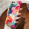 Capa de celular pintada a óleo com fluido vibrante de dopamina artística adequada para Samsung S25FE, capa com película de orifício fino atacado