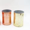 Fabricante Hongyu Personalizado Galvanizado Tubo Recto Plata Triturada Oro Oro Rosa Taza de Vela Grabada Taza Cielo Estrellado Galvanizado Cielo Estrellado