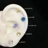 Huazi Brillantes 6mm Dulce Fresca Chica Caliente Hipoalergénicos Acero de Titanio Hélice Cartílago Piercing Pendientes para Mujer