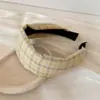 Diadema de Tela a Cuadros Colorida Estilo Coreano de Ala Ancha, Diadema Versátil Dulce y de Moda, Moderna y Elegante para Salir