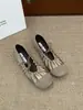 Primer Encuentro Verano 2026 Nuevos Zapatos Planos de Ballet con Tira Plisada de Nicho para Mujer, Zapatos Mary Jane Satinados Estilo Chanel